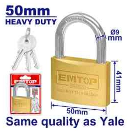 50mm Brass Padlock 270g Solid Brass Cylinder with 3 Keys